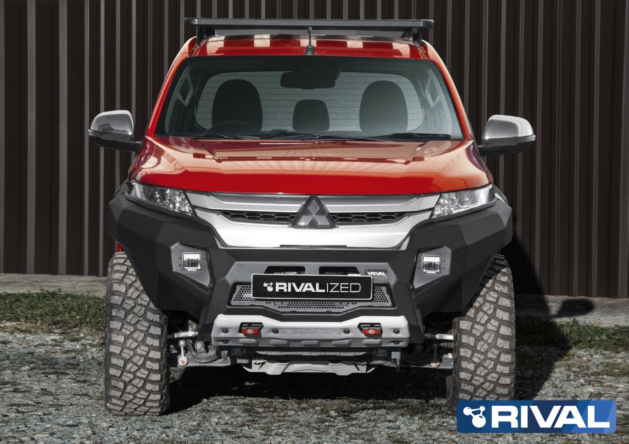 Бампер передний алюминиевый с площадкой под лебедку L200 V 2018-2023