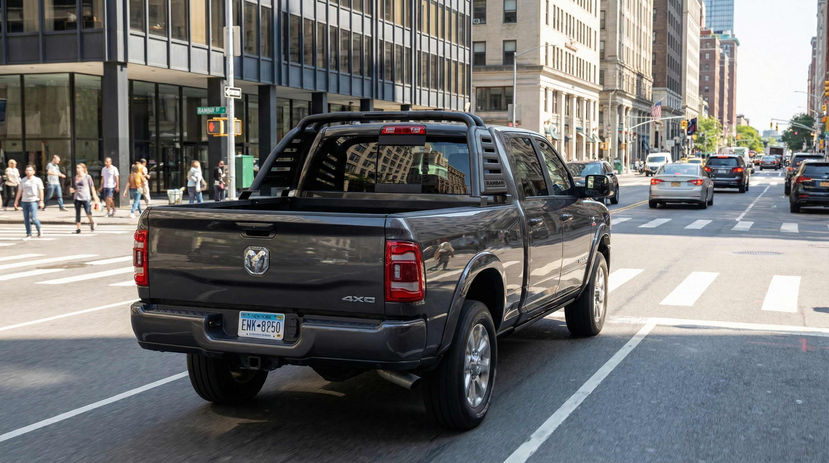 Дуга Rambar-V2 (Tonneau Cover Base, черная сталь) для RAM 1500 V 2018- н.в.